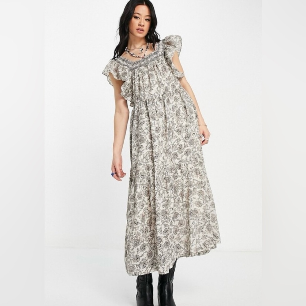 Free People Bonita Floral Midi Dress- size L